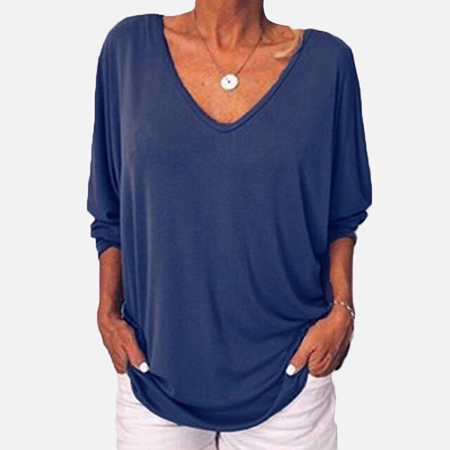 Vossermode | Plus size vrouwen los baggy t-shirt