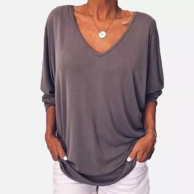 Vossermode | Plus size vrouwen los baggy t-shirt