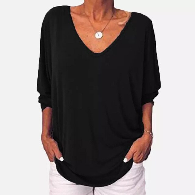 Vossermode | Plus size vrouwen los baggy t-shirt