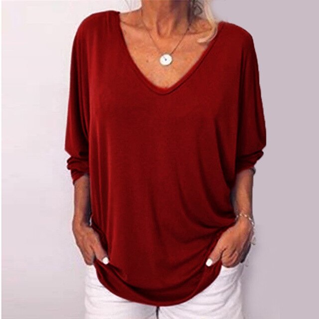 Vossermode | Plus size vrouwen los baggy t-shirt