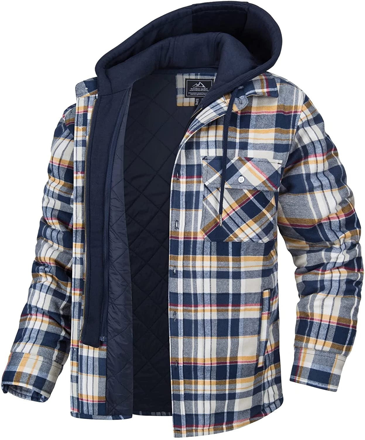 Vossermode | Geruit heren vest met capuchon en warme voering